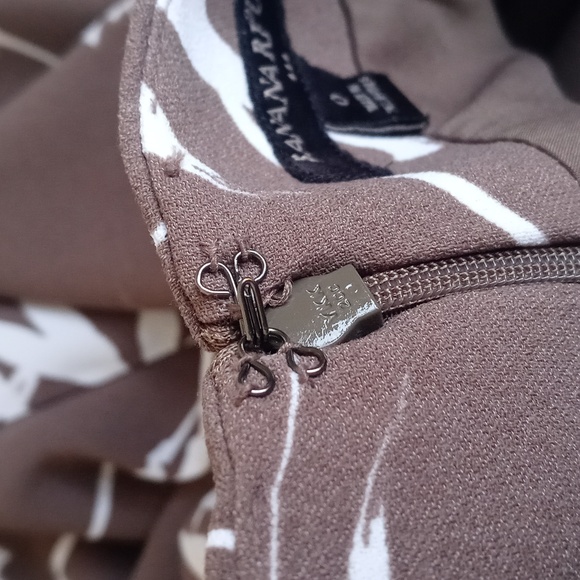 Banana Republic Women's Neutral Taupe Brown Cream Bamboo Straight Pencil Skirt 0 - Picture 5 of 9